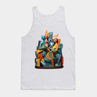 Abstract 3D Cubist Sculpture Tank Top